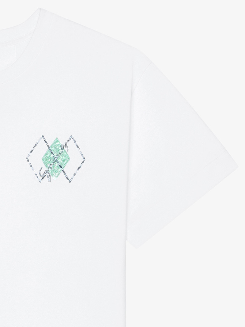 T-SHIRT IN COTTON WITH SEQUINS ARGYLE PATTERN 2