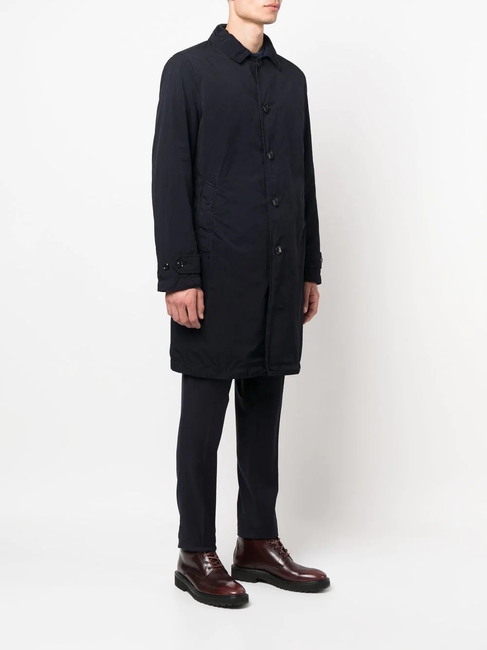 mid-length single-breasted coat - 6
