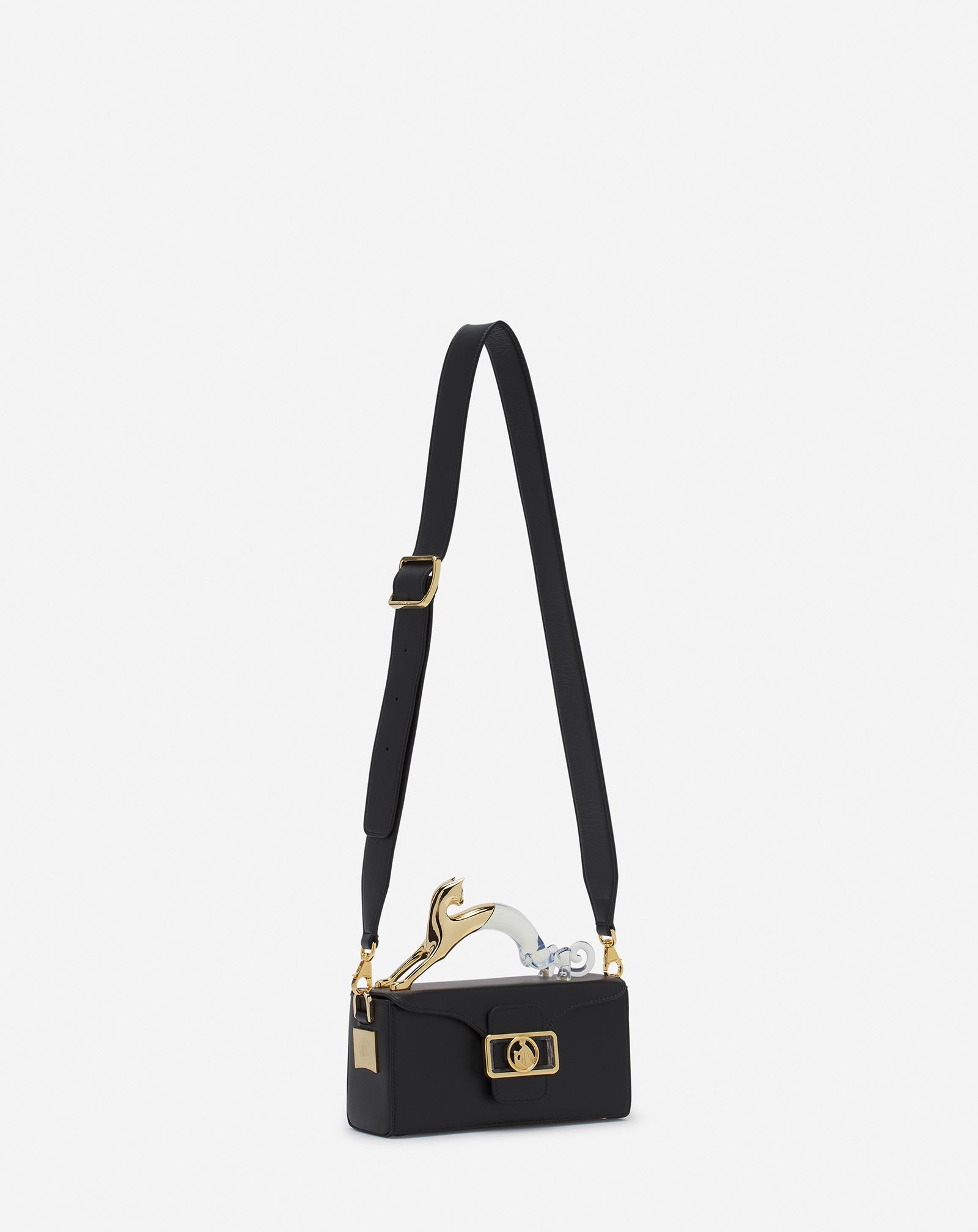 PENCIL CAT NANO LEATHER BAG WITH A BI-MATERIAL CAT - 3