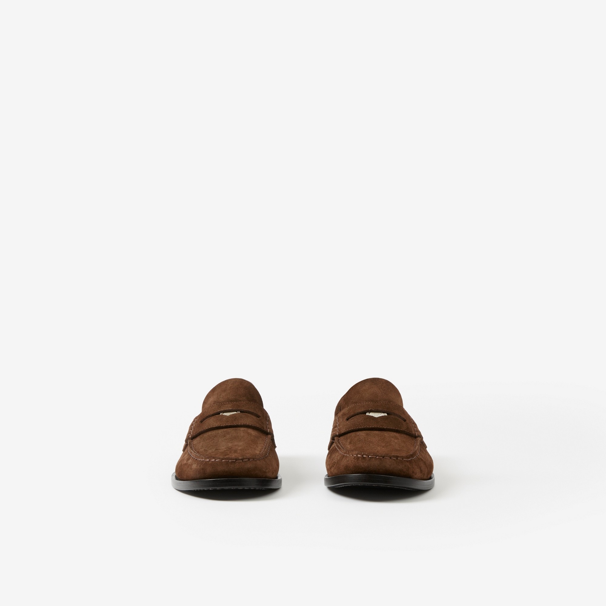 Coin Detail Suede Penny Loafers - 2