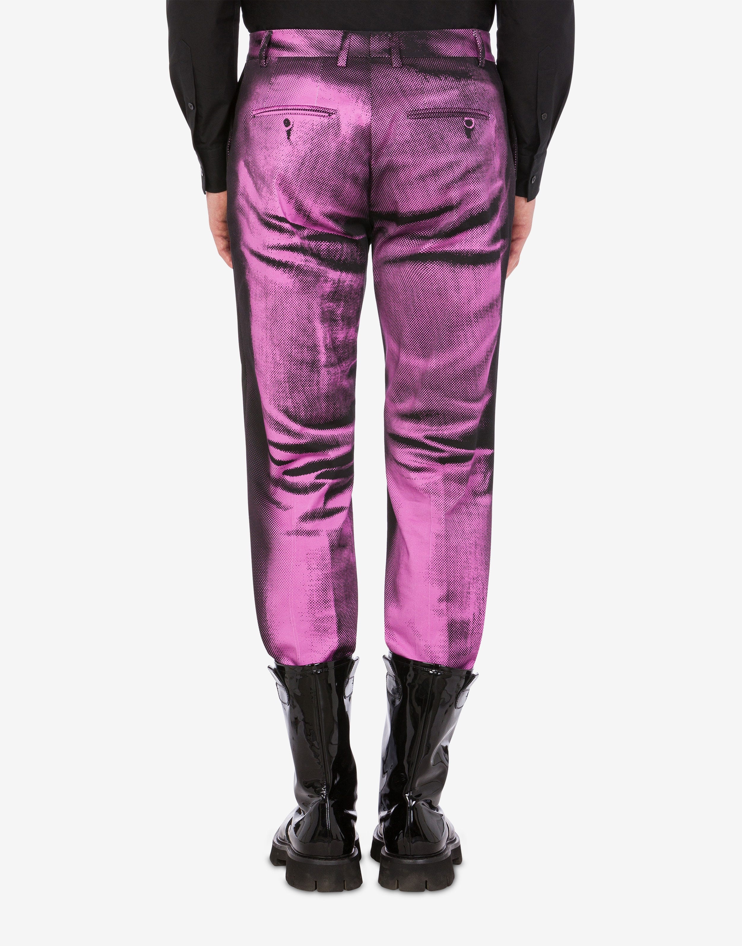 SHADOWS PRINT STRETCH GABARDINE TROUSERS - 3
