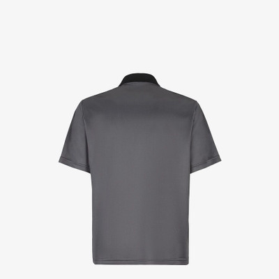 FENDI Gray fabric polo shirt outlook