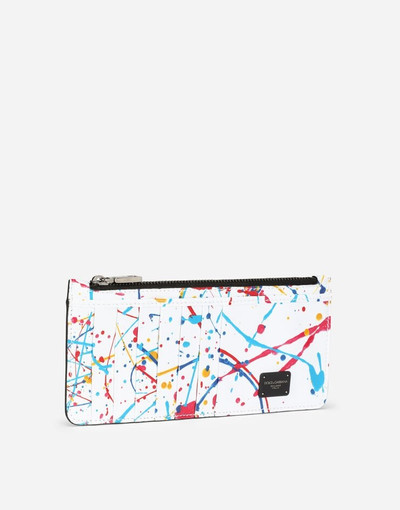 Dolce & Gabbana Printed card holder with zipper outlook