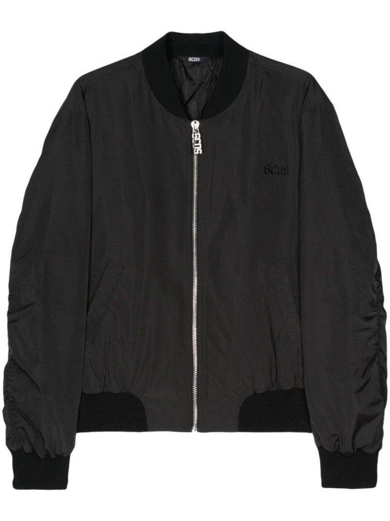 embroidered-logo bomber jacket - 1