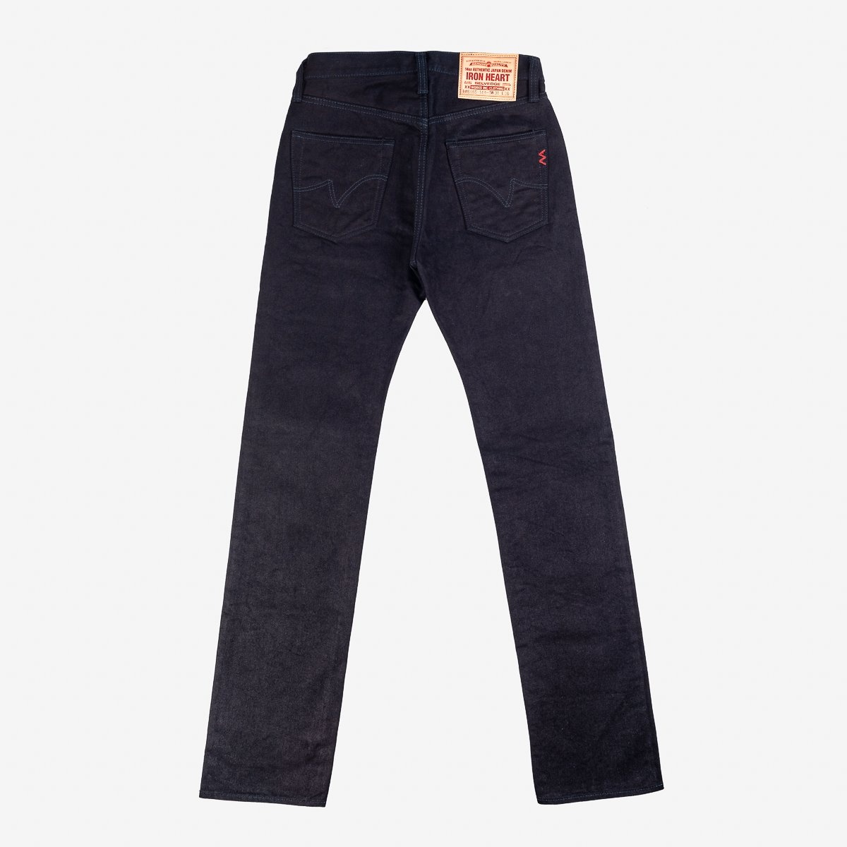IH-666S-142ib 14oz Selvedge Denim Slim Straight Cut Jeans - Indigo/Black - 5