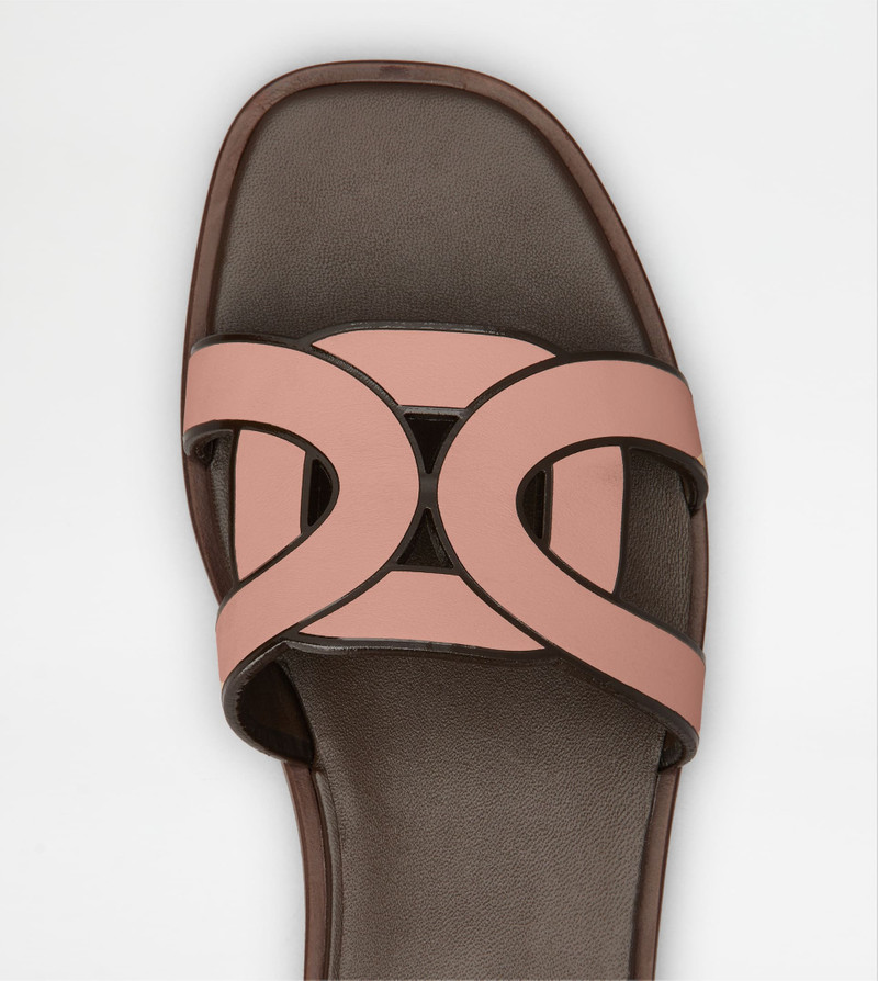 SANDALS IN LEATHER - PINK 3
