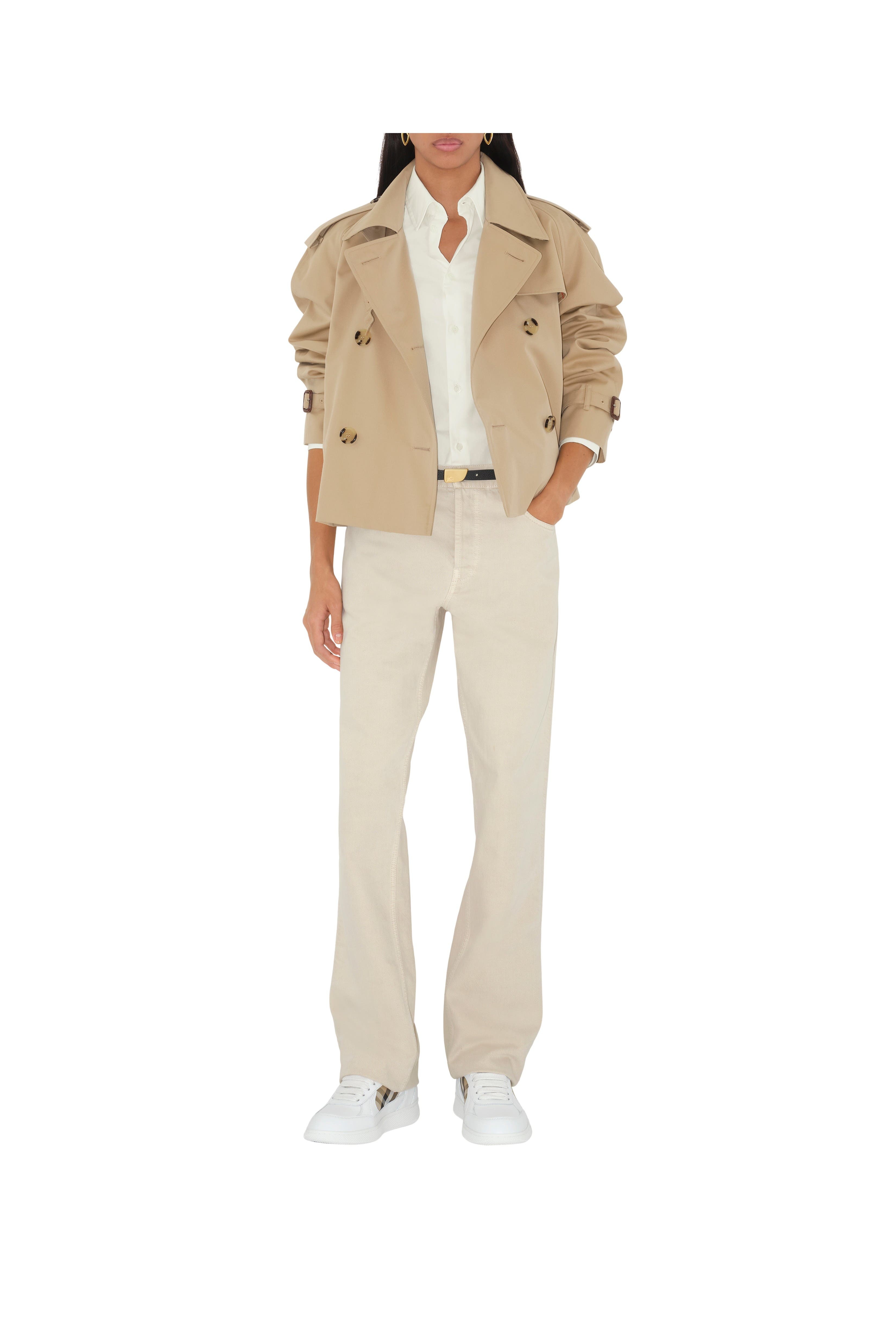 burberry Leather and Check Terrace Sneakers in White/sand at Nordstrom - 7