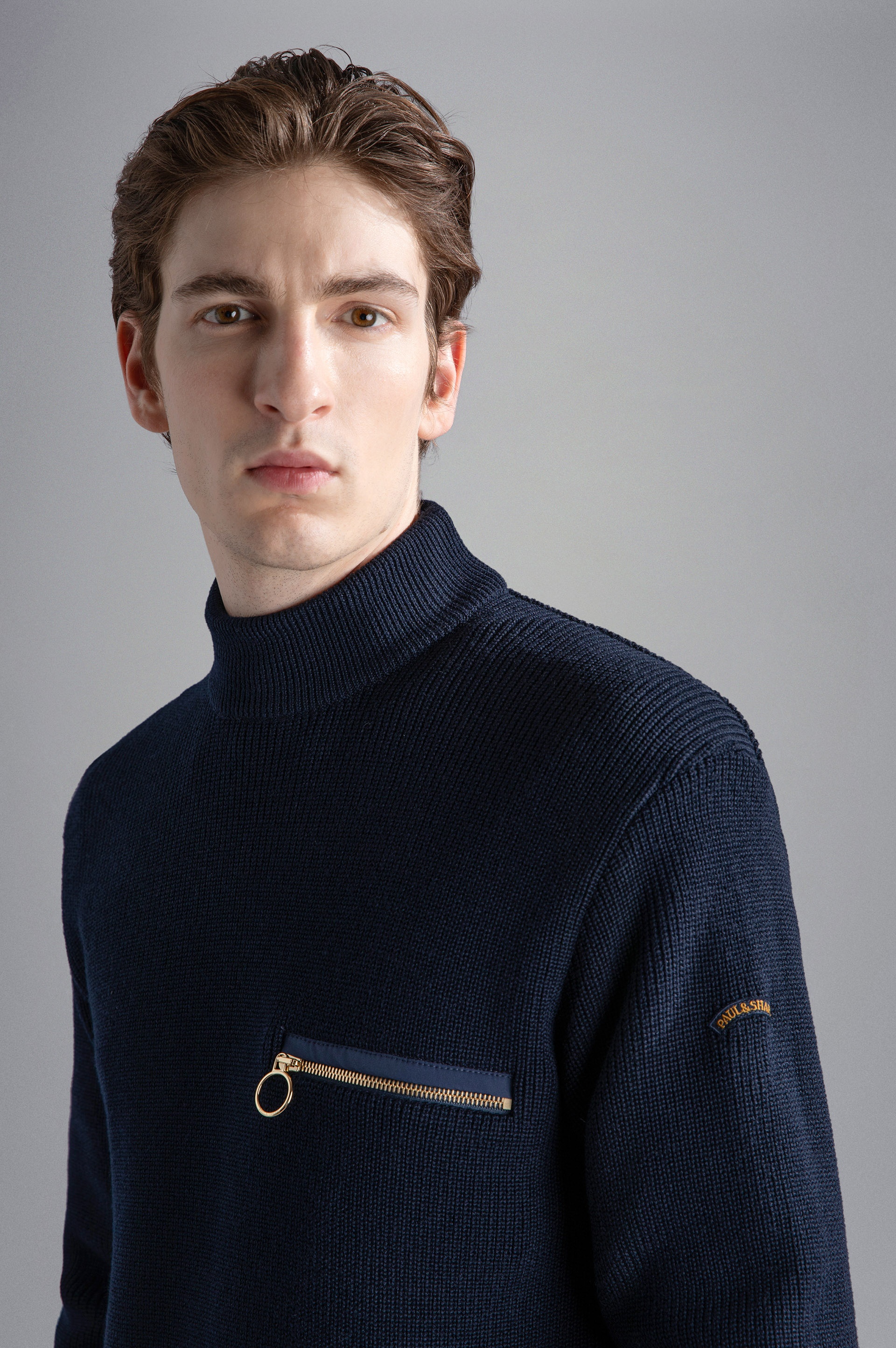 RIBBED WOOL PULLOVER WITH POCKET - 3