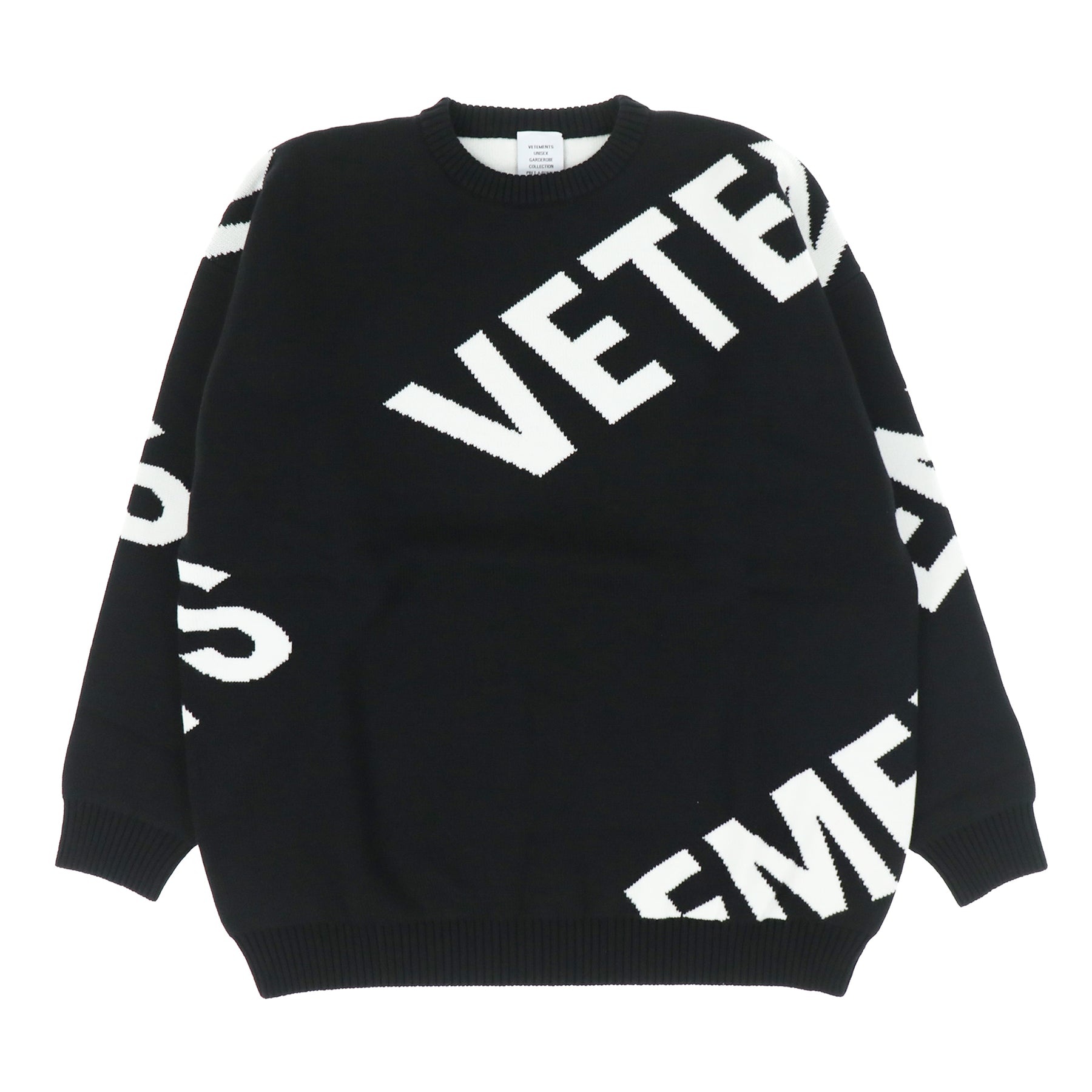 GIANT LOGO KNITTED JUMPER / BLK - 1