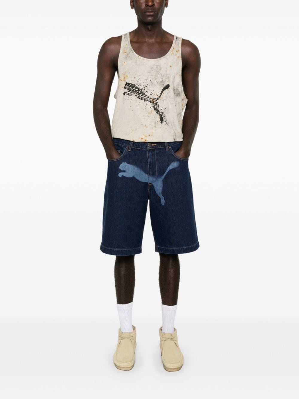 x A$AP ROCKY logo-stamp tank top - 2