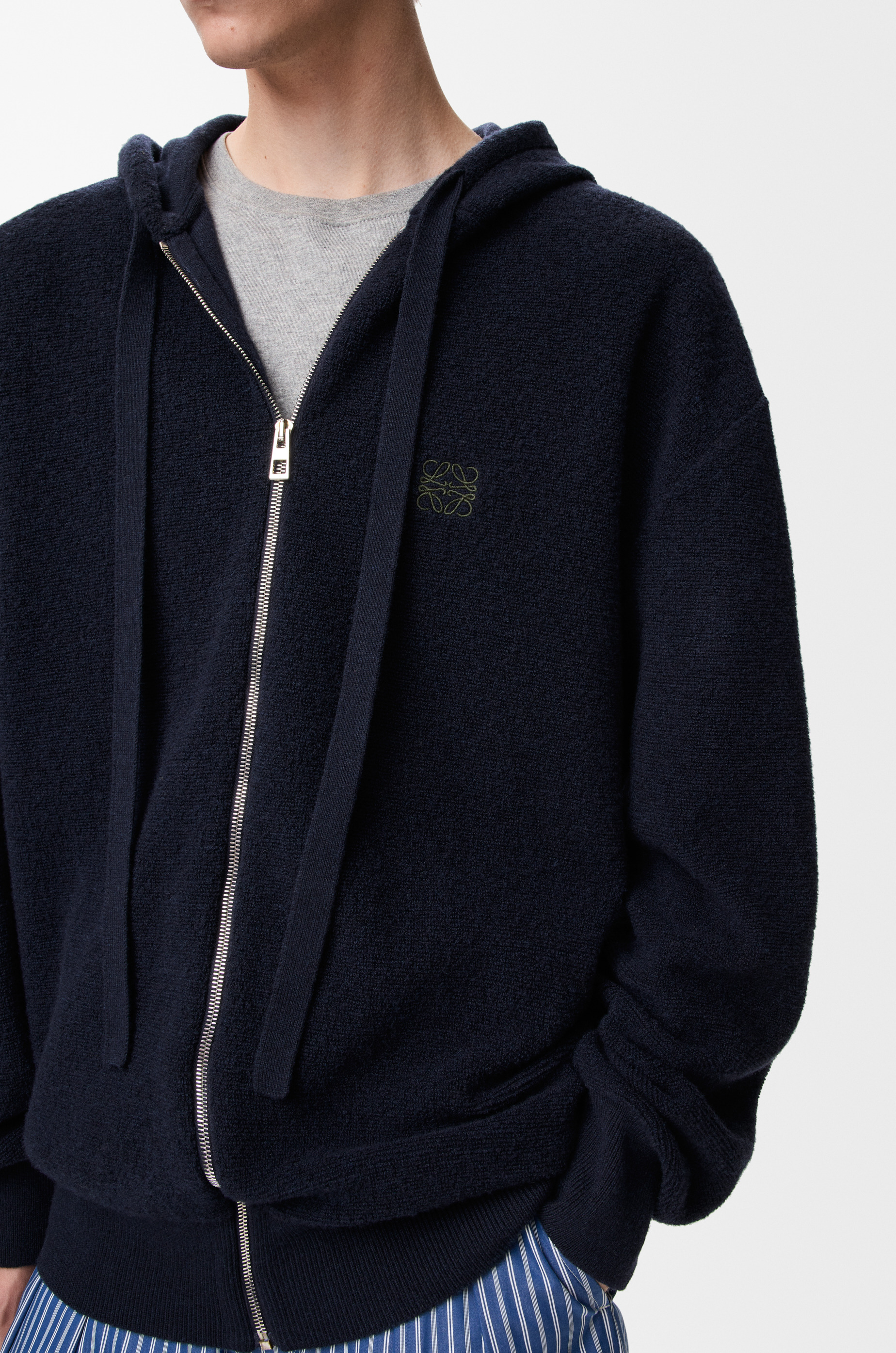 Anagram zip-up hoodie in wool - 5