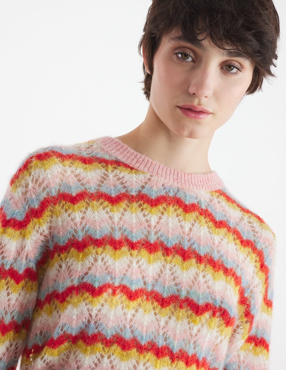STRIPED ALPACA LACE JUMPER - 4