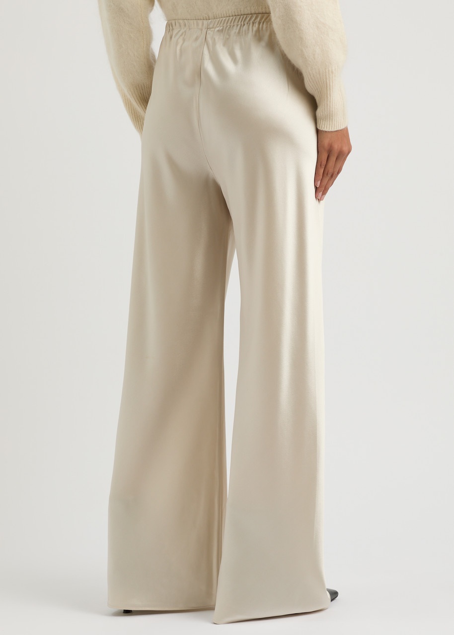 Almada Label Bias-cut Wide-leg Satin Trousers - 3