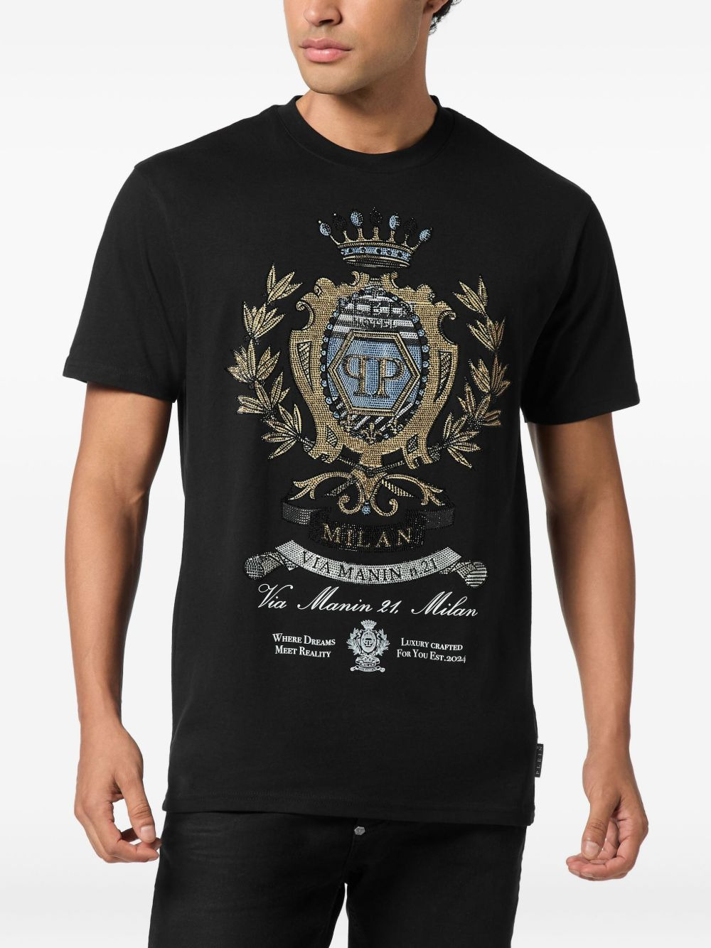 Stones crest-embellished T-shirt - 3