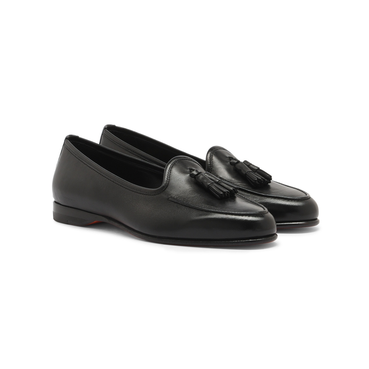 Women's black leather Andrea tassel loafer - 2