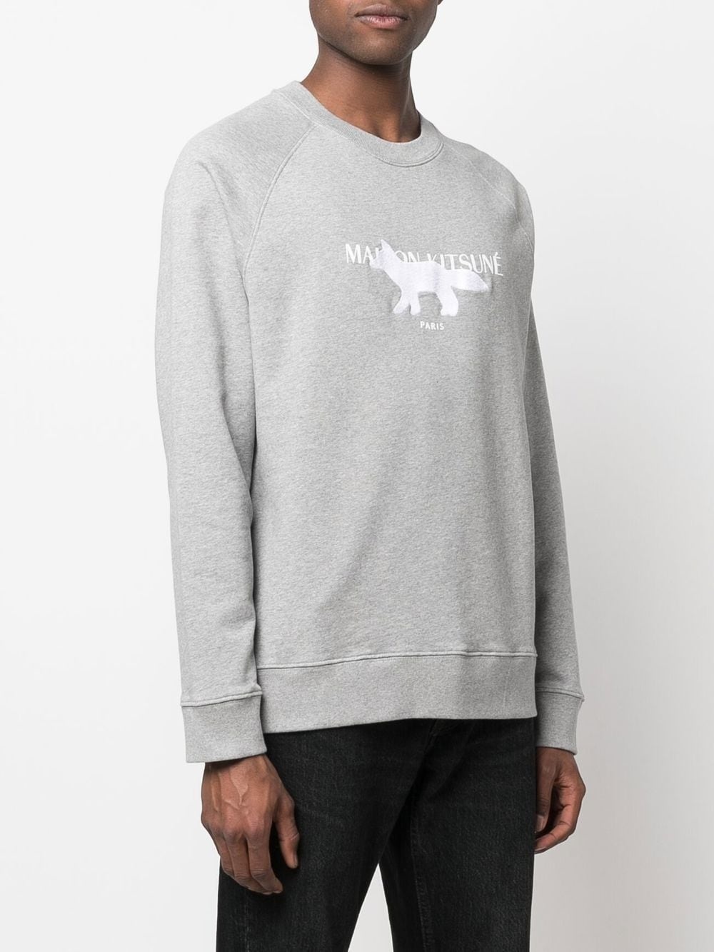 Fox-embroidered cotton sweatshirt - 3