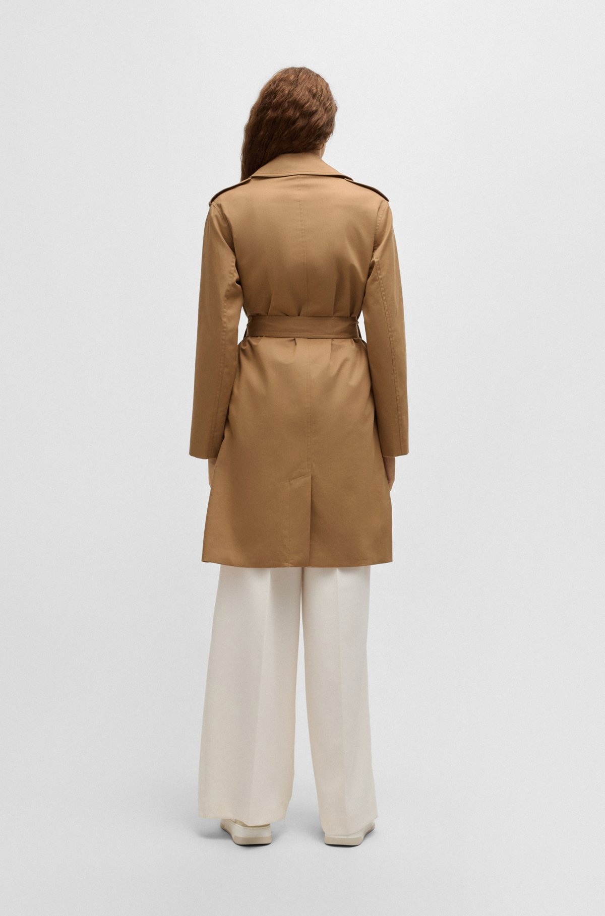 WATER-REPELLENT TRENCH COAT IN STRETCH-COTTON GABARDINE - 4