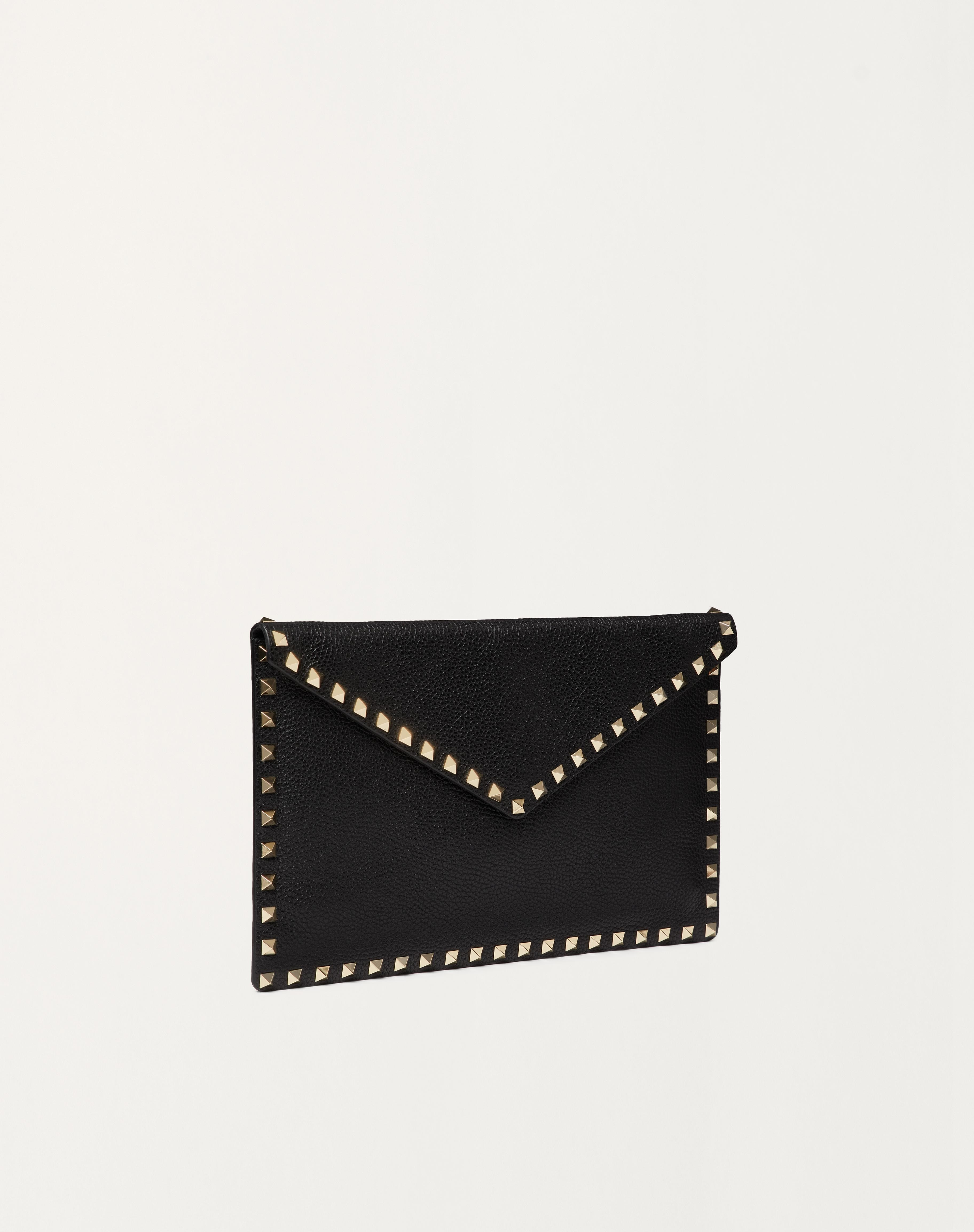 ROCKSTUD GRAINY CALFSKIN ENVELOPE POUCH - 2