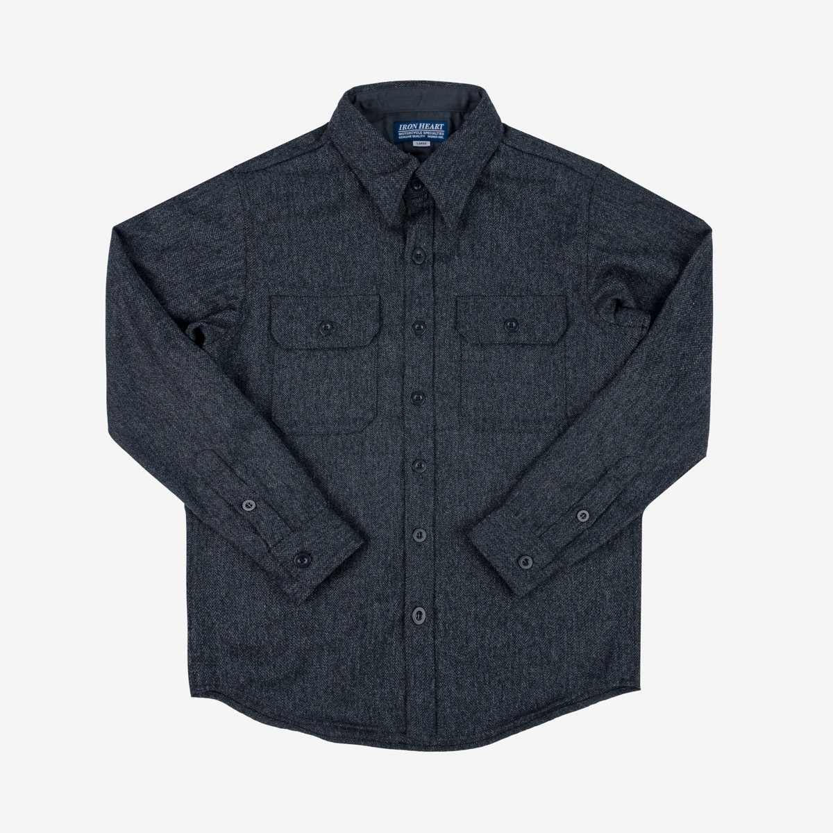 IHDR-434-ABC 14oz Fox Brothers® Arsenic Barleycorn Flannel CPO Shirt - Grey - 1
