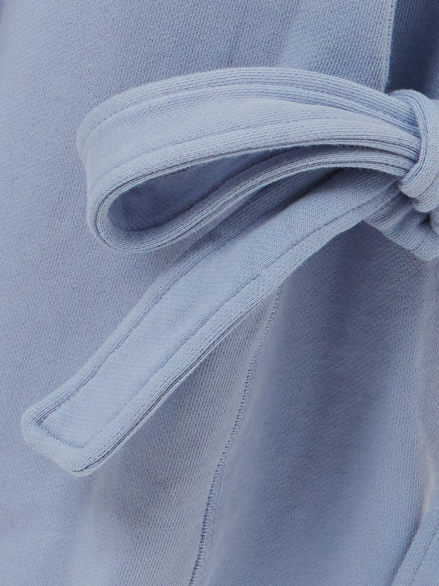 Tie-detailed cotton-jersey straight-leg sweatpants Light blue - 4