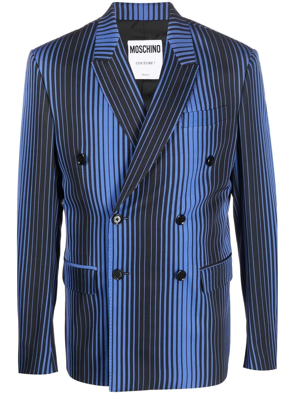 double-breasted stripe blazer - 1