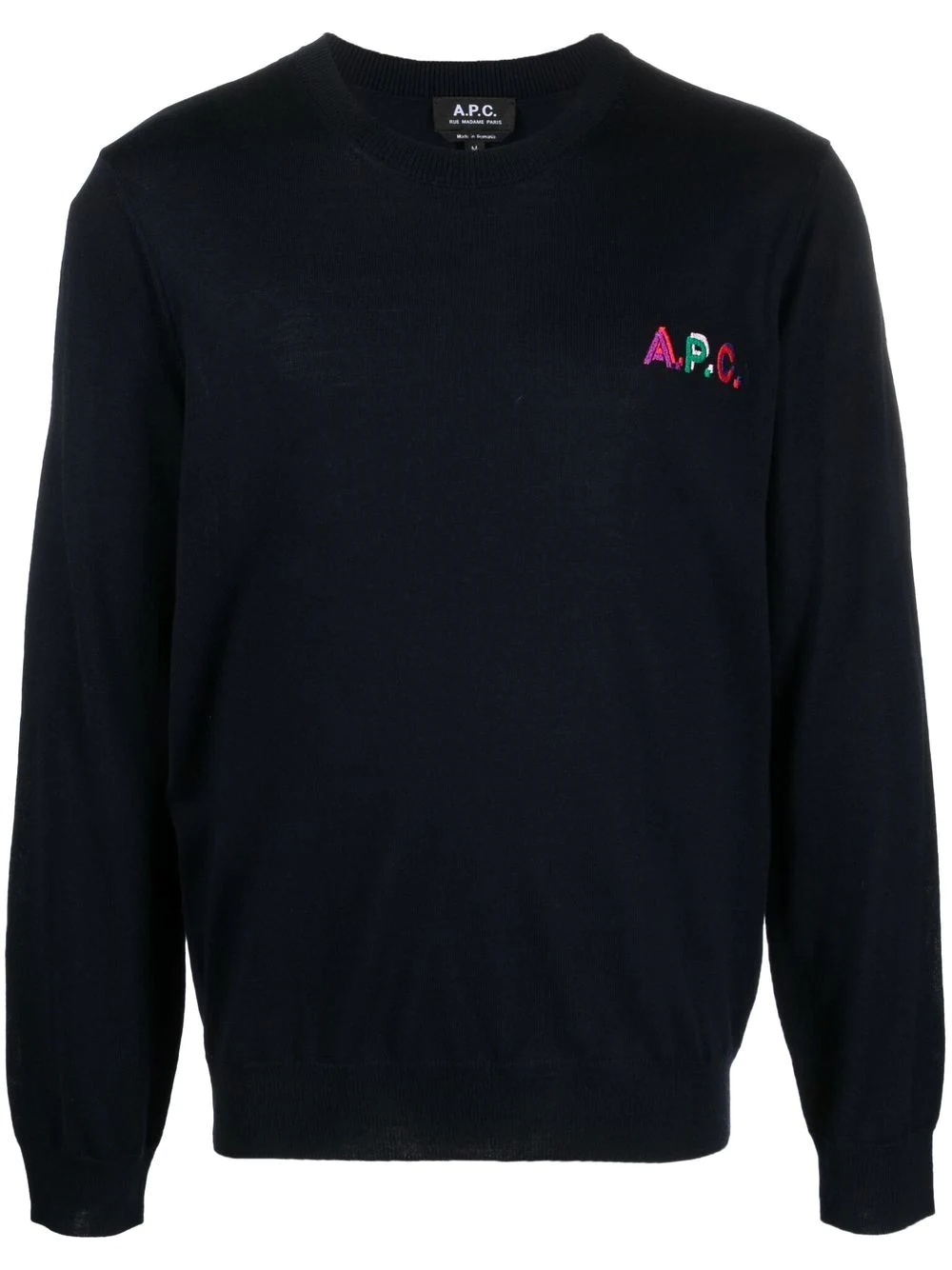 embroidered logo wool-blend sweatshirt - 1