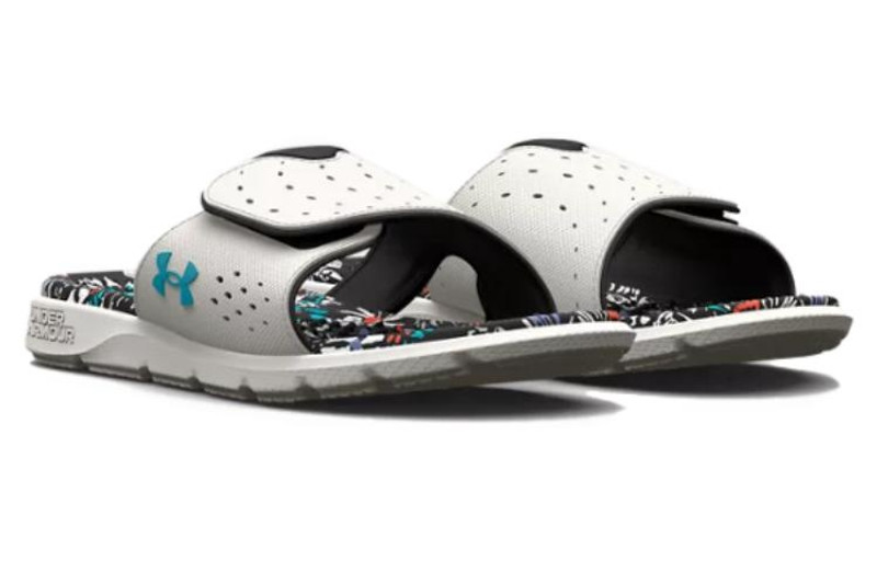 Under Armour (WMNS) Under Armour Ignite 7 Graphic Footbed Slide 'Grey Mist Floral' 3026029-100 outlook