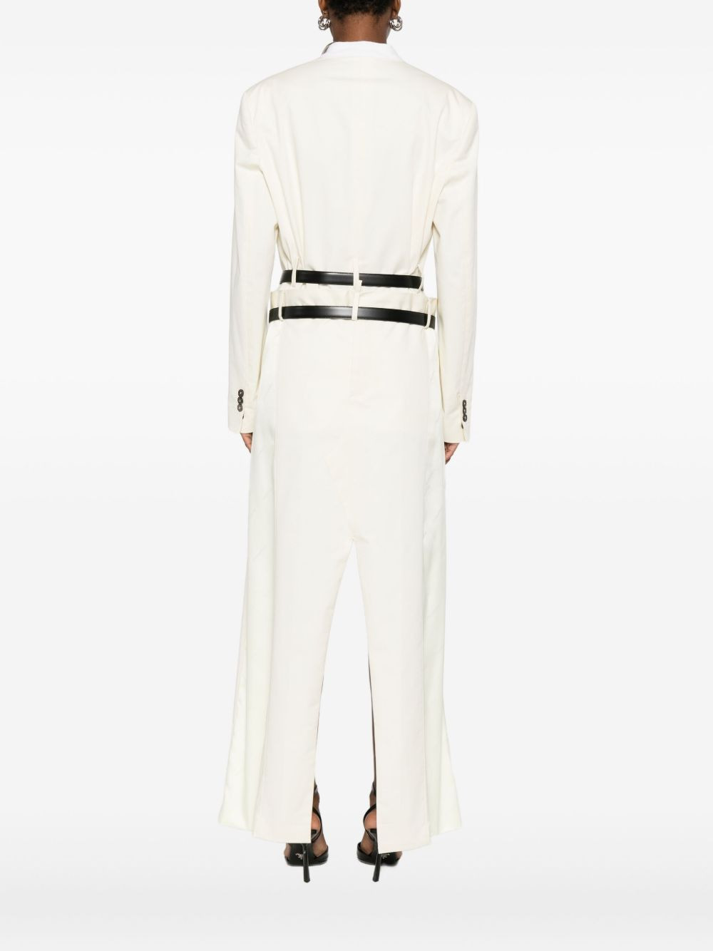 belted buttoned coat - 4