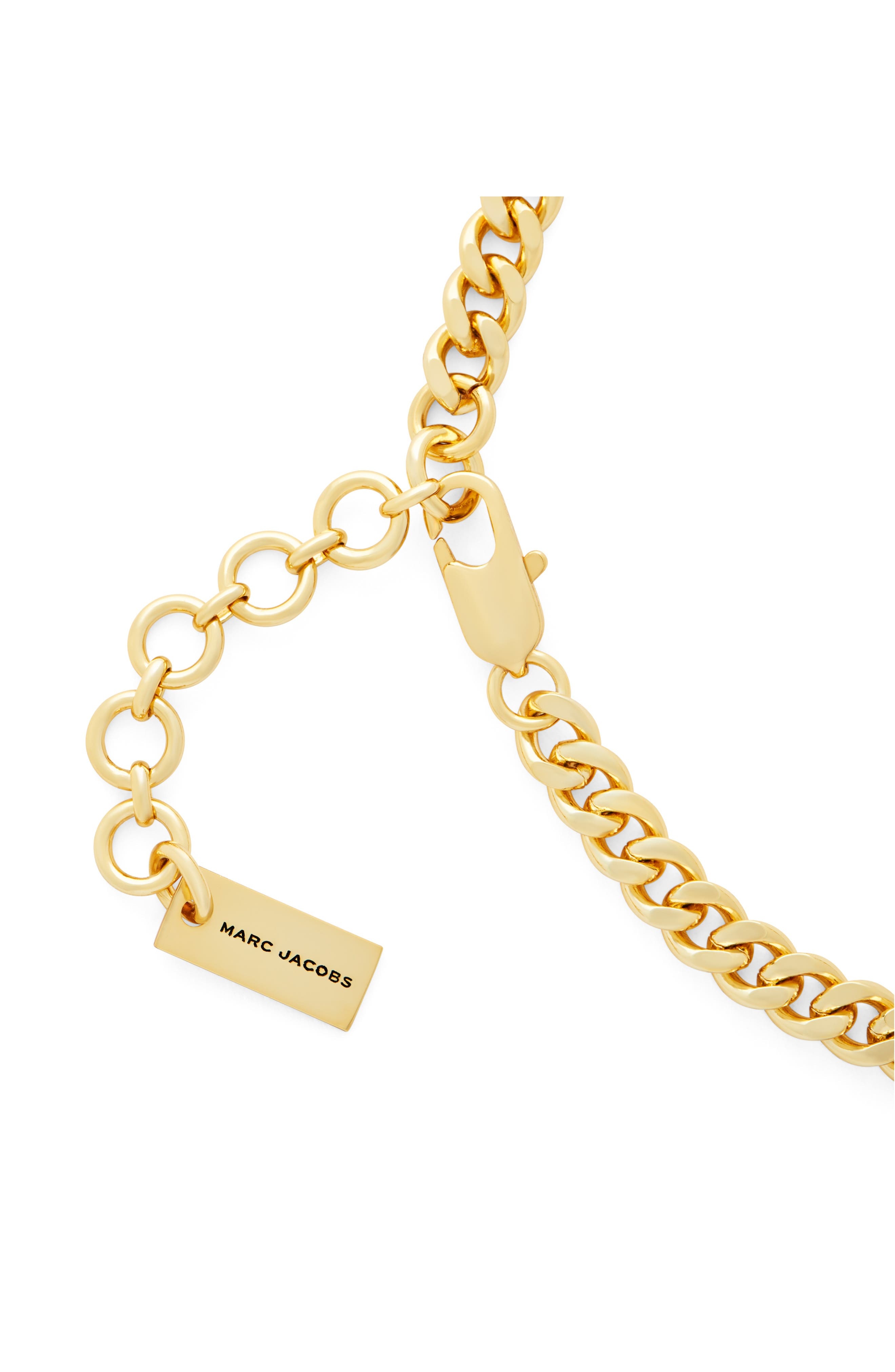 Marc Jacobs Mini Icon Charm Necklace in Light Antique Gold at Nordstrom - 4