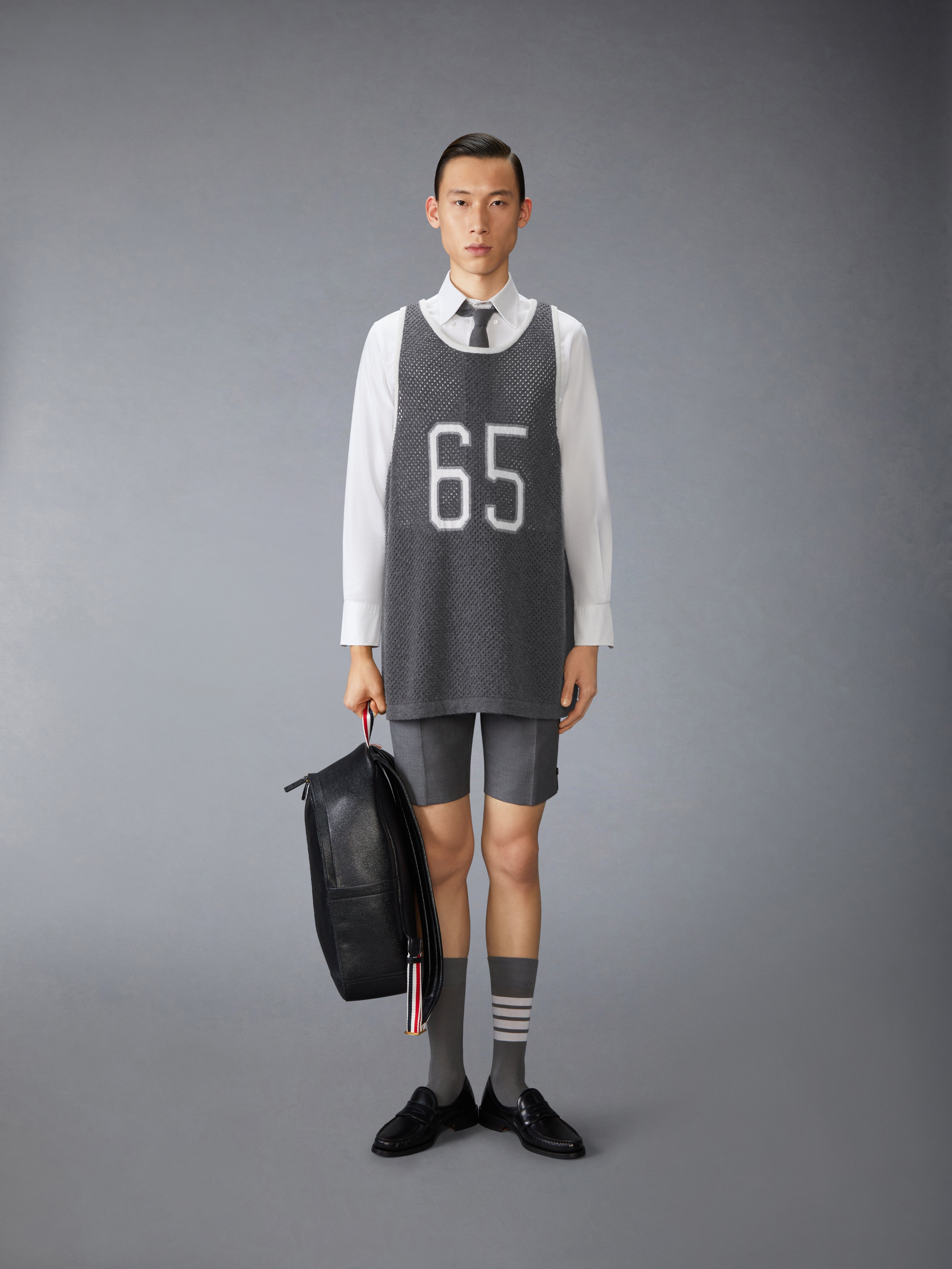 INTARSIA CASHMERE MESH BASKETBALL JERSEY - 6