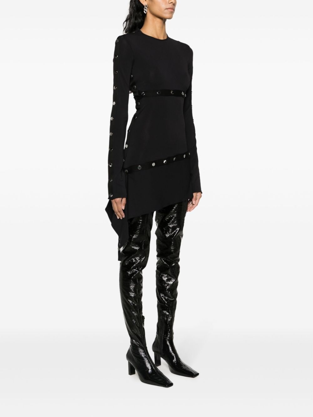 studded asymmetric convertible dress - 3