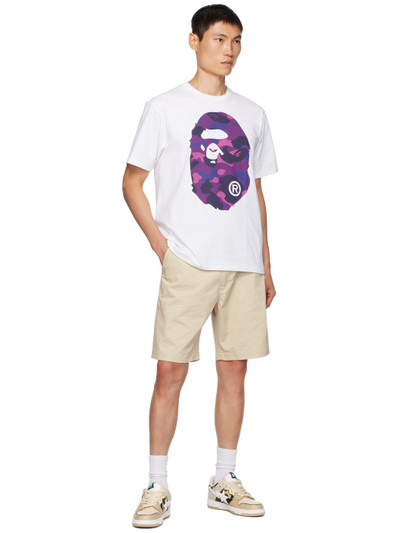 A BATHING APE® White Camo Big Ape Head T-Shirt outlook
