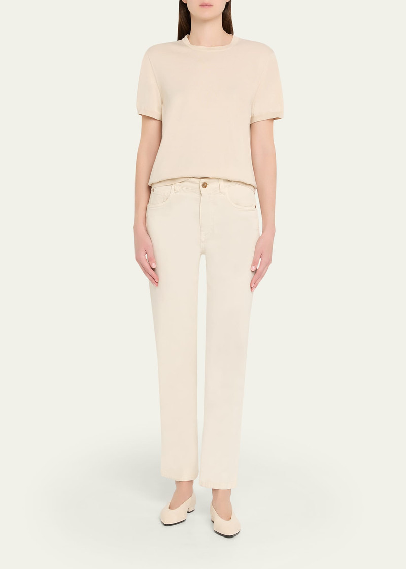 Loro Piana Ice Wish Short-Sleeve Crewneck Sweater outlook
