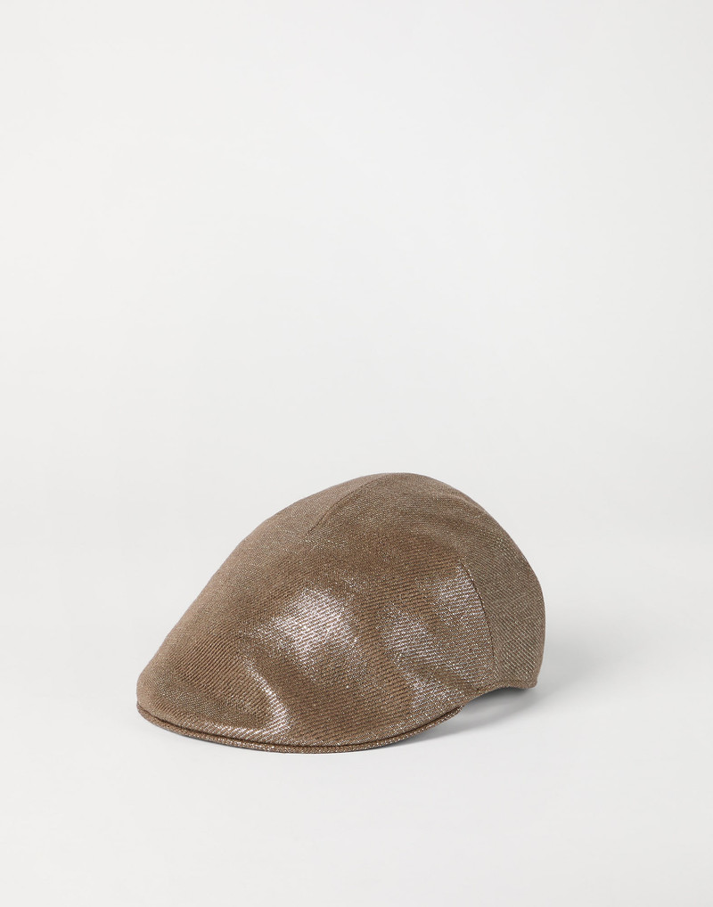 Sparkling linen diagonal flat hat 1