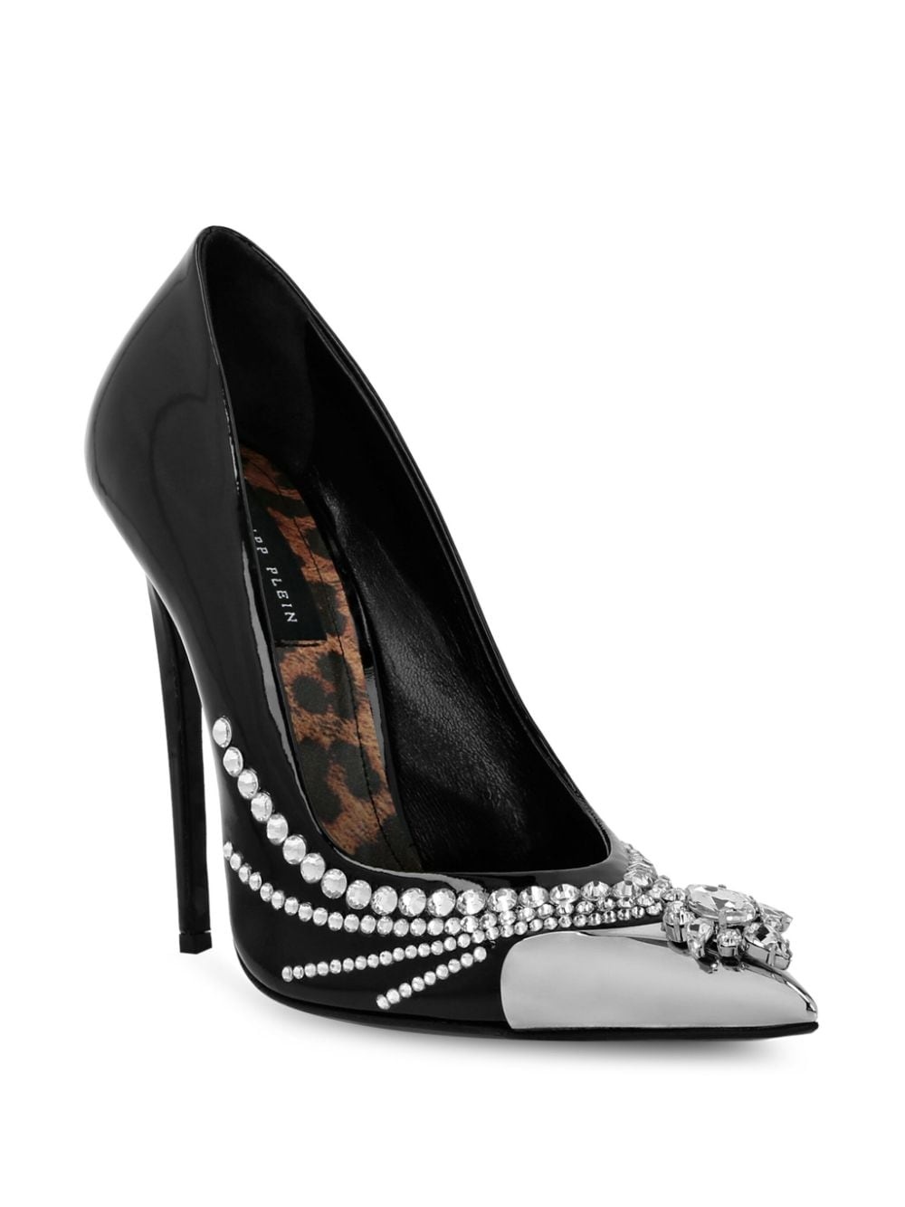 105mm crystal-embellished patent leather pumps - 2