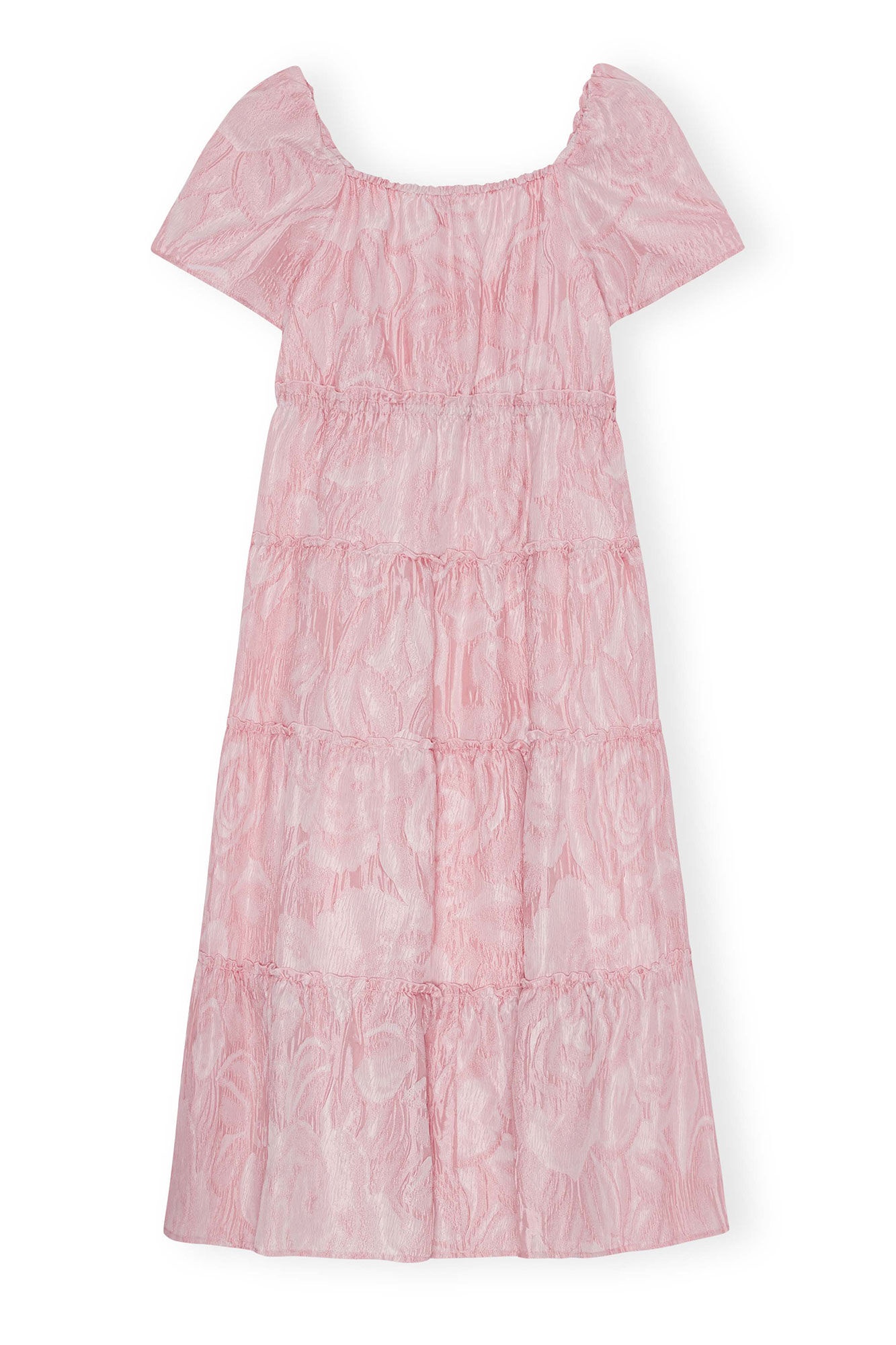 GANNI PINK TEXTURED CLOQUÉ LAYER DRESS | REVERSIBLE