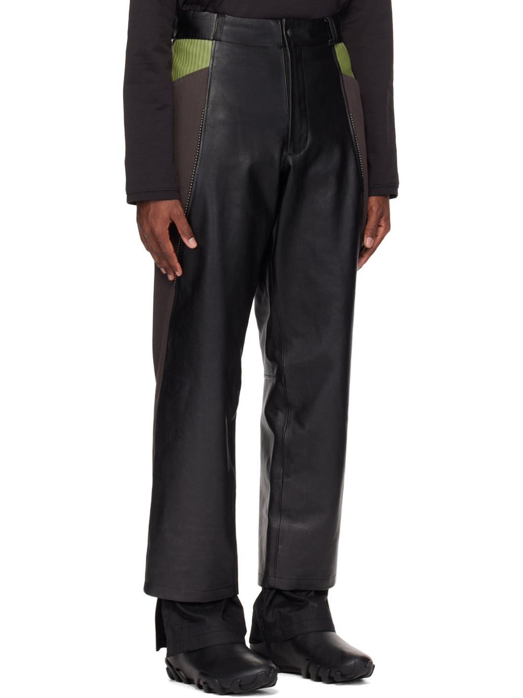 Black Kiko Kostadinov Edition Milne Leather Trousers - 2