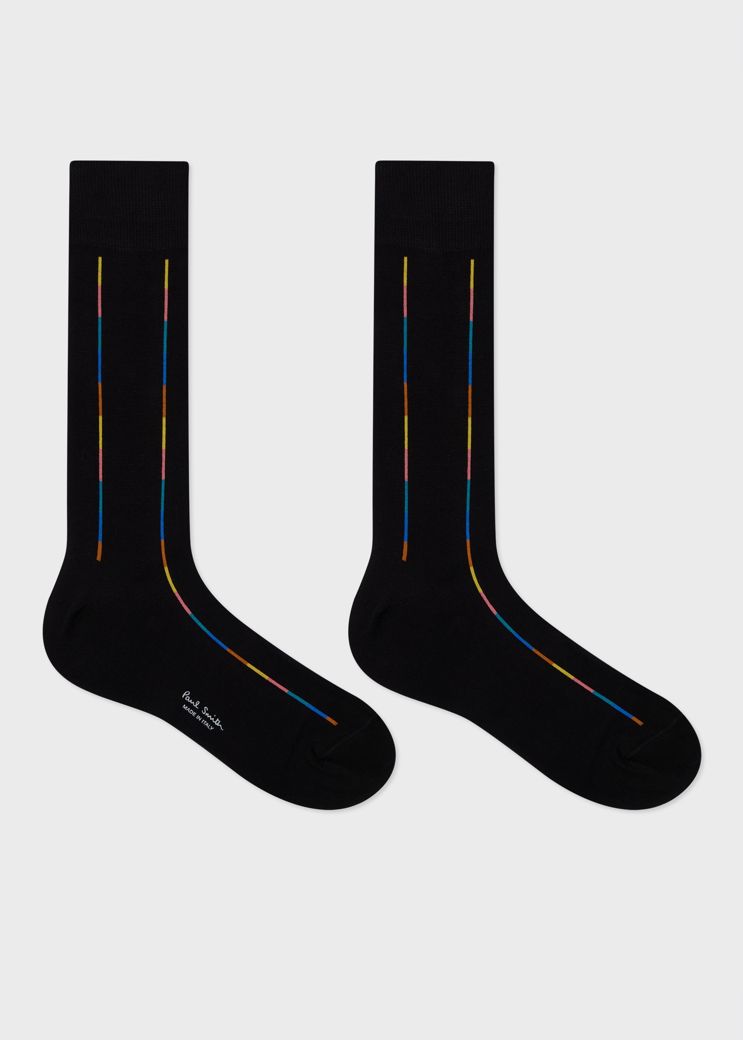 Black Thin 'Artist Stripe' Socks - 2