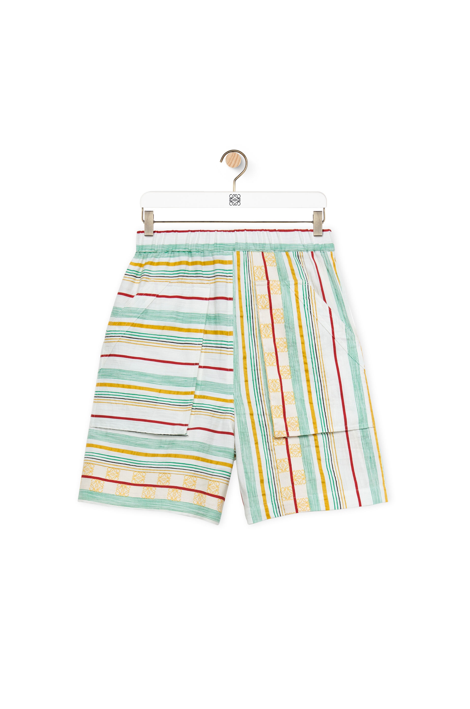 Stripe workwear shorts in cotton and linen - 1