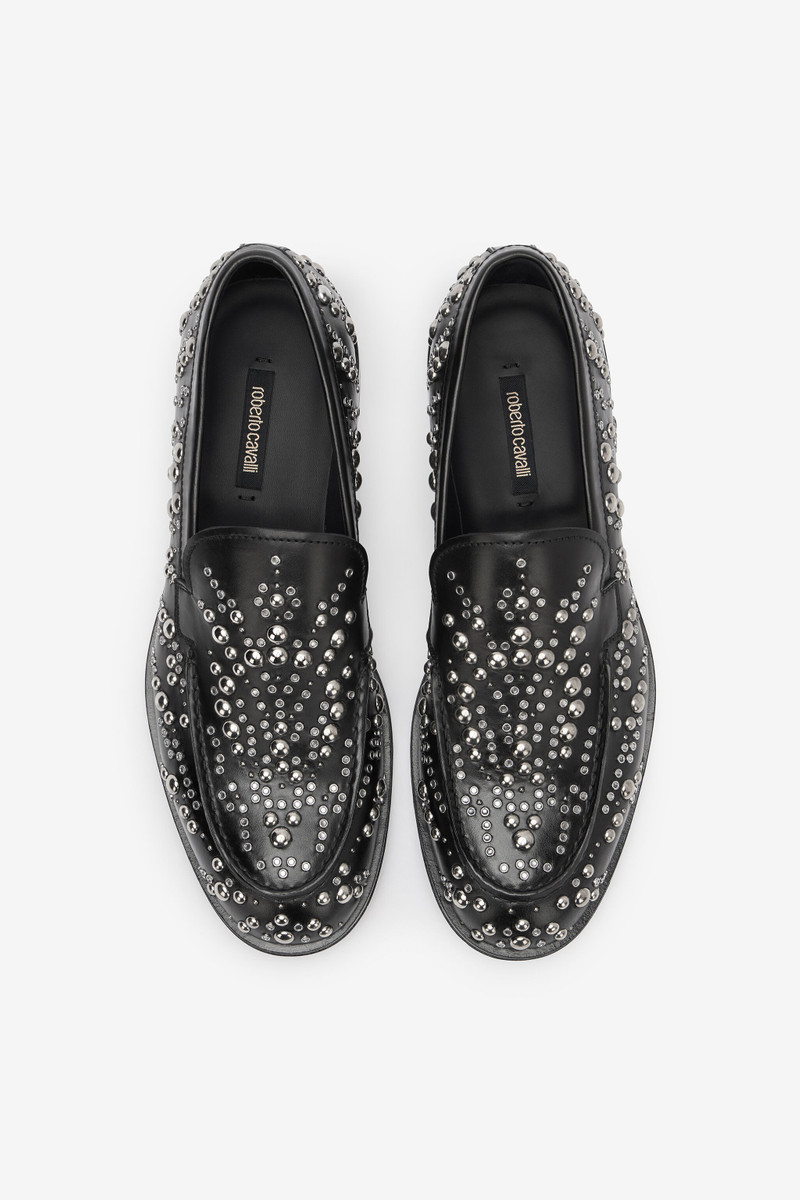Leather Loafers With Studs And Rhinestones 6