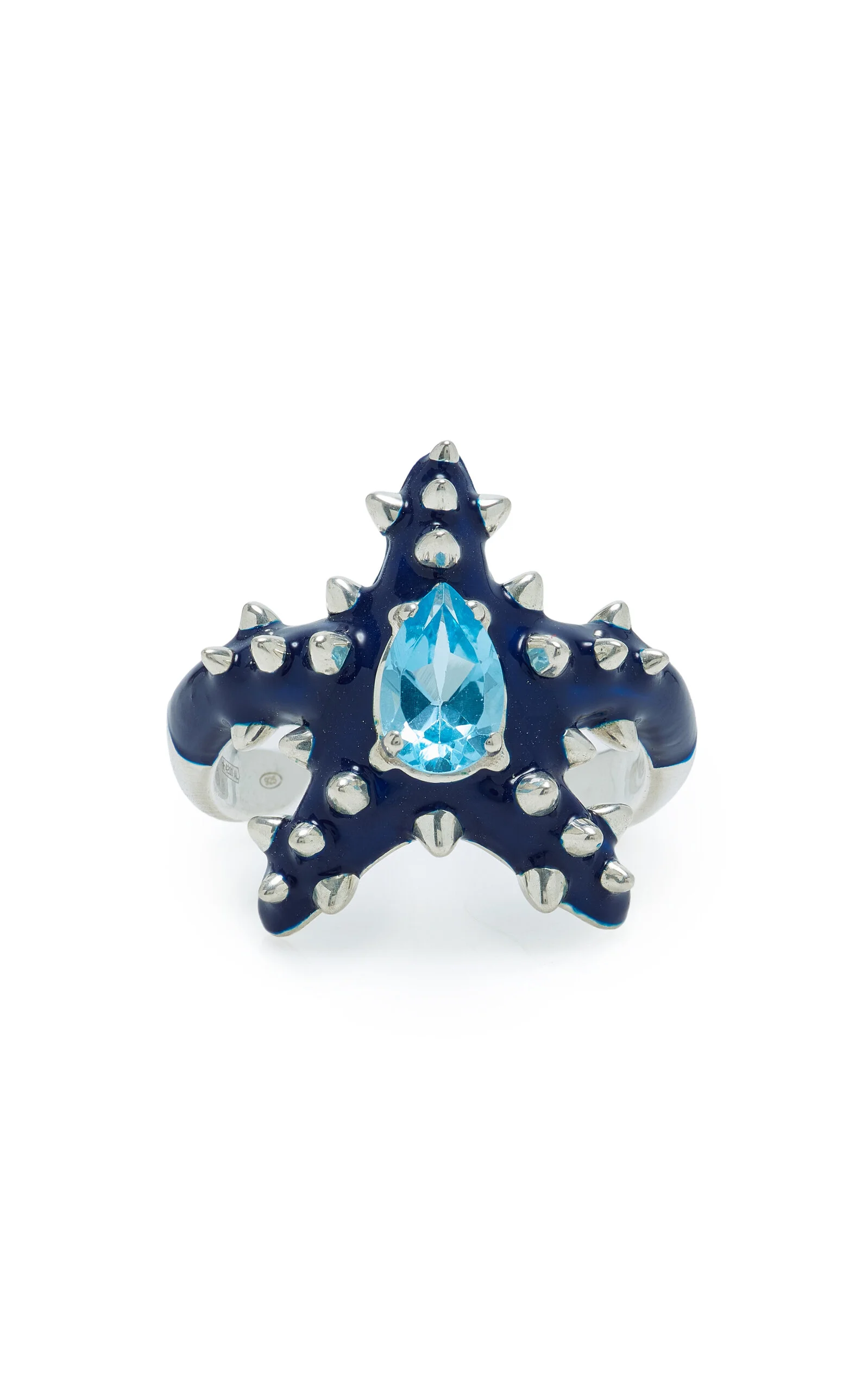 Stella Sterling Silver Topaz and Enamel Ring - 1