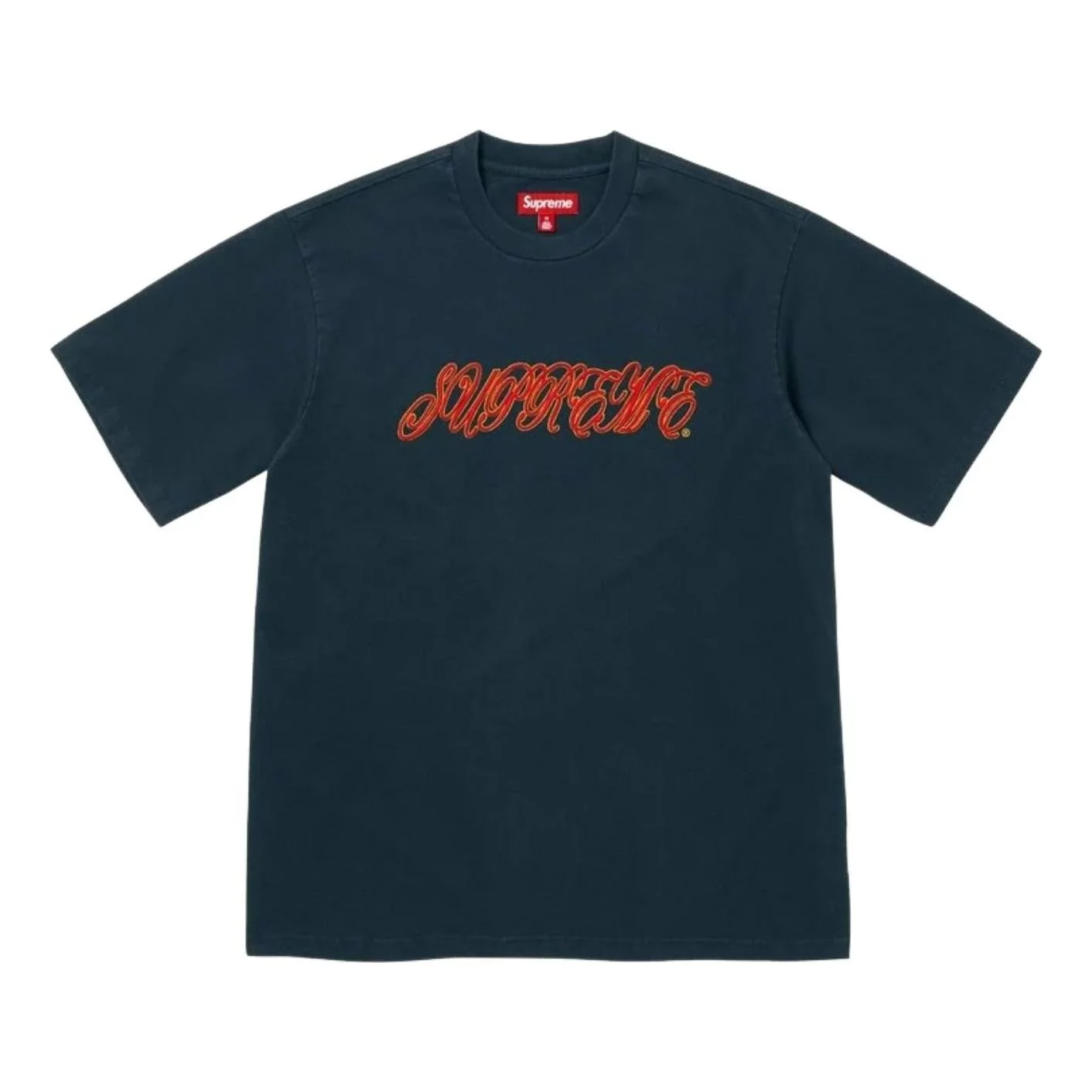 Supreme SS26 Raised Script S/S T-Shirt 'Navy' SUP-SS26-180-NVY - 1