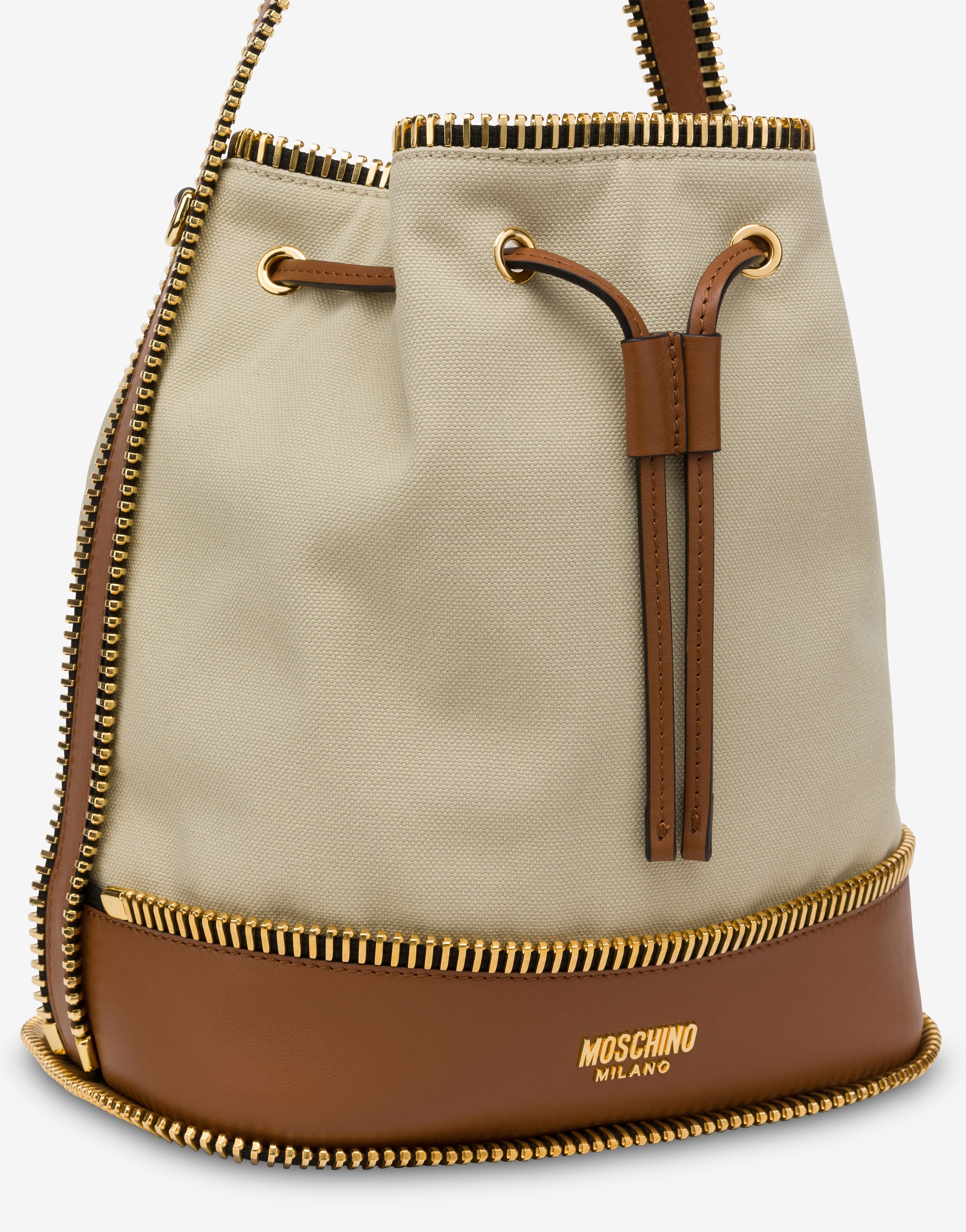 MOSCHINO RIDER CANVAS BUCKET BAG - 4