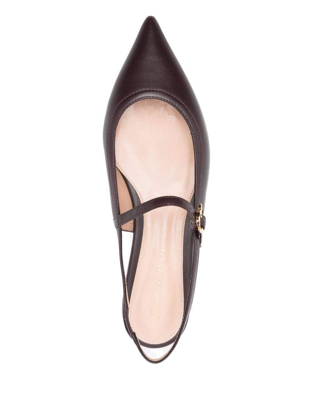 buckle-strap pointed-toe flats - 4