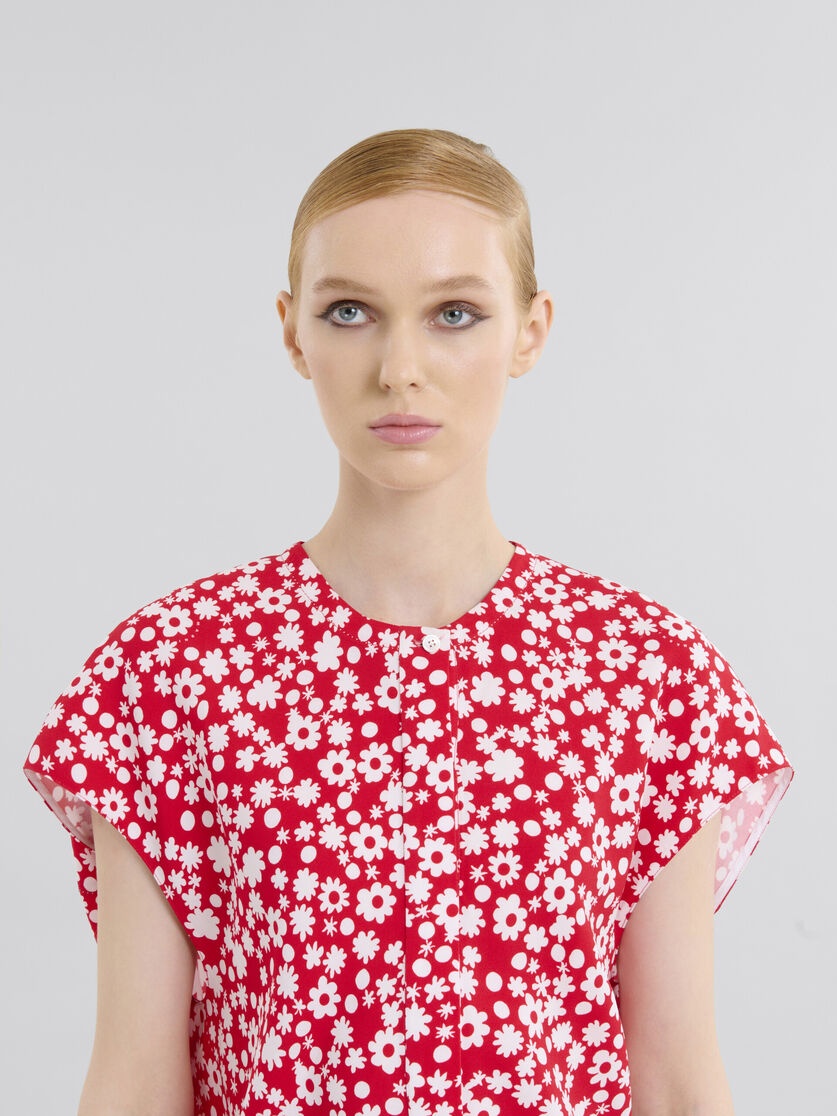 RED AND WHITE POP FIELDS PRINT SHIRT - 4
