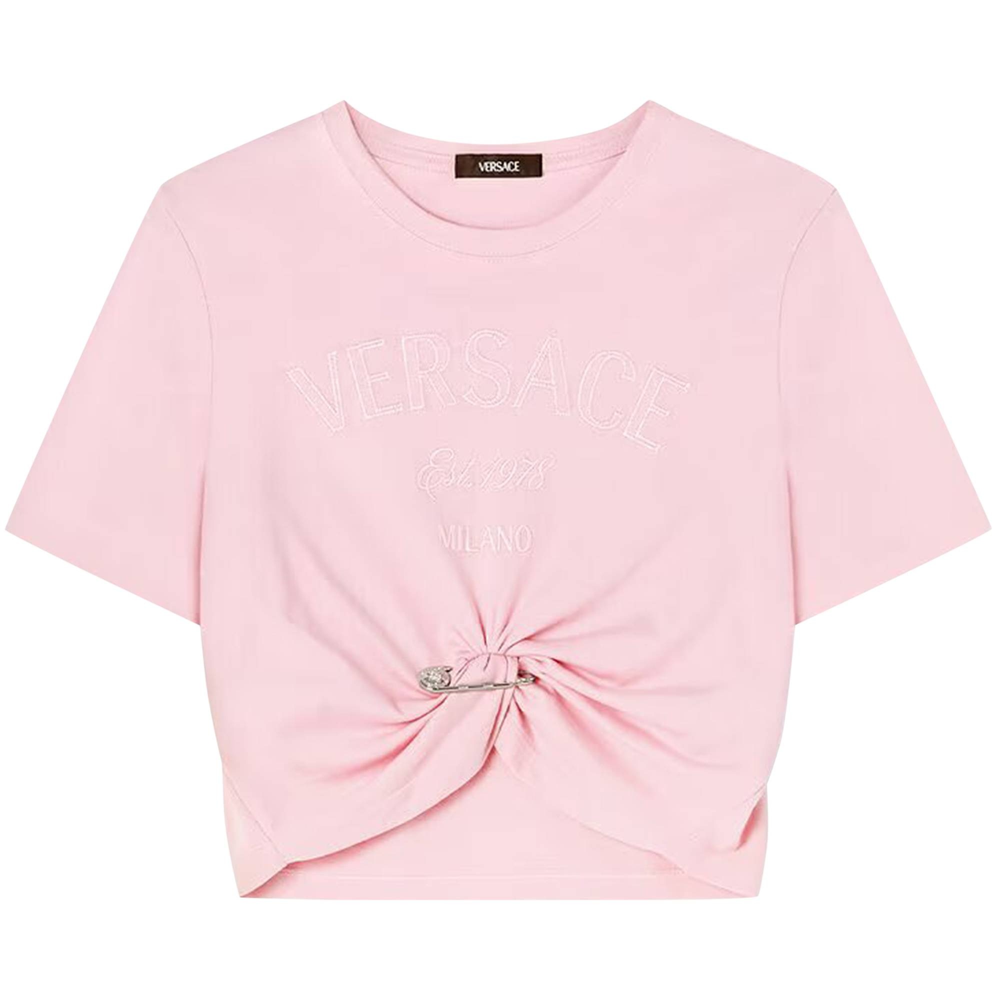 Versace Milano Stamp Crop T-Shirt 'Pale Pink' - 1