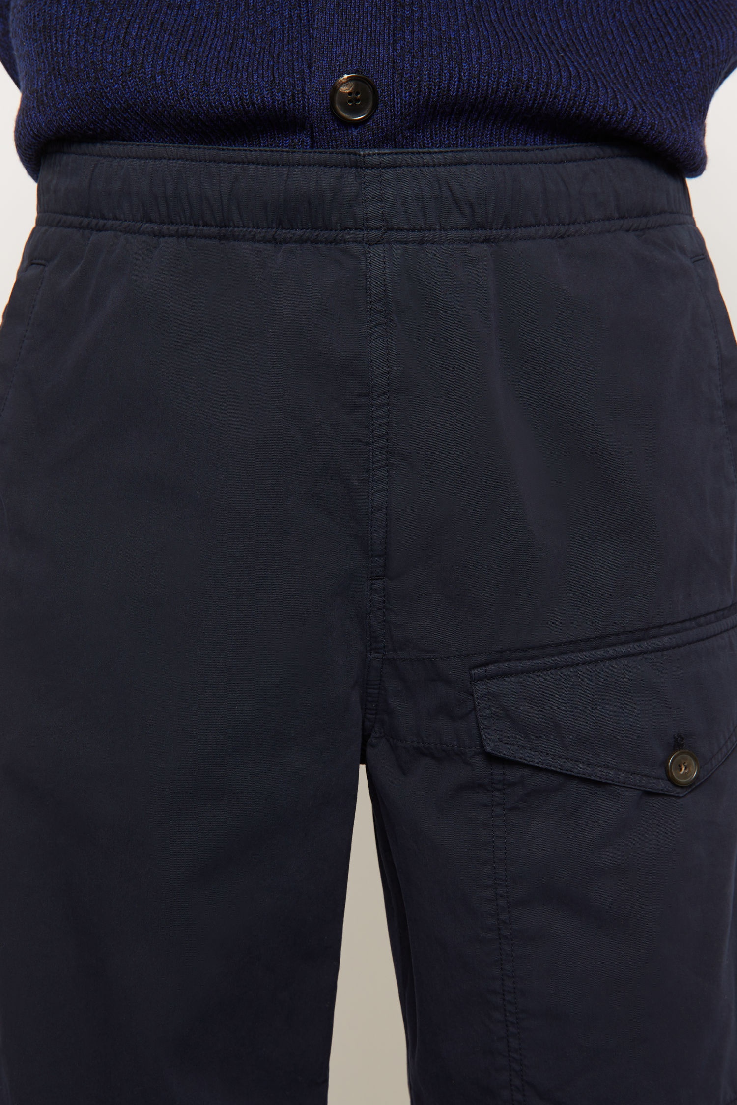 Straight-leg cotton trousers navy - 6