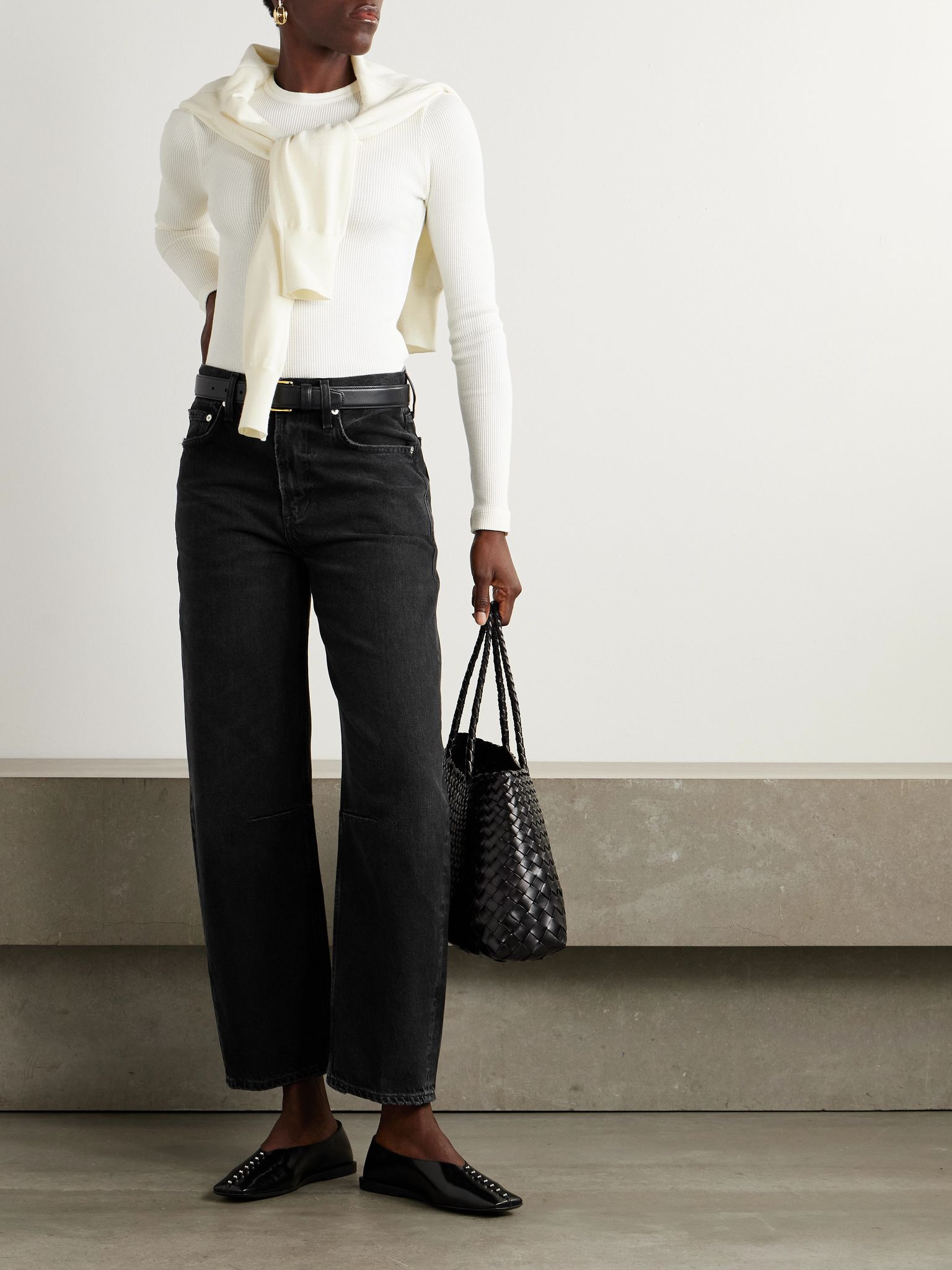 Miro mid-rise barrel-leg jeans Black - 2