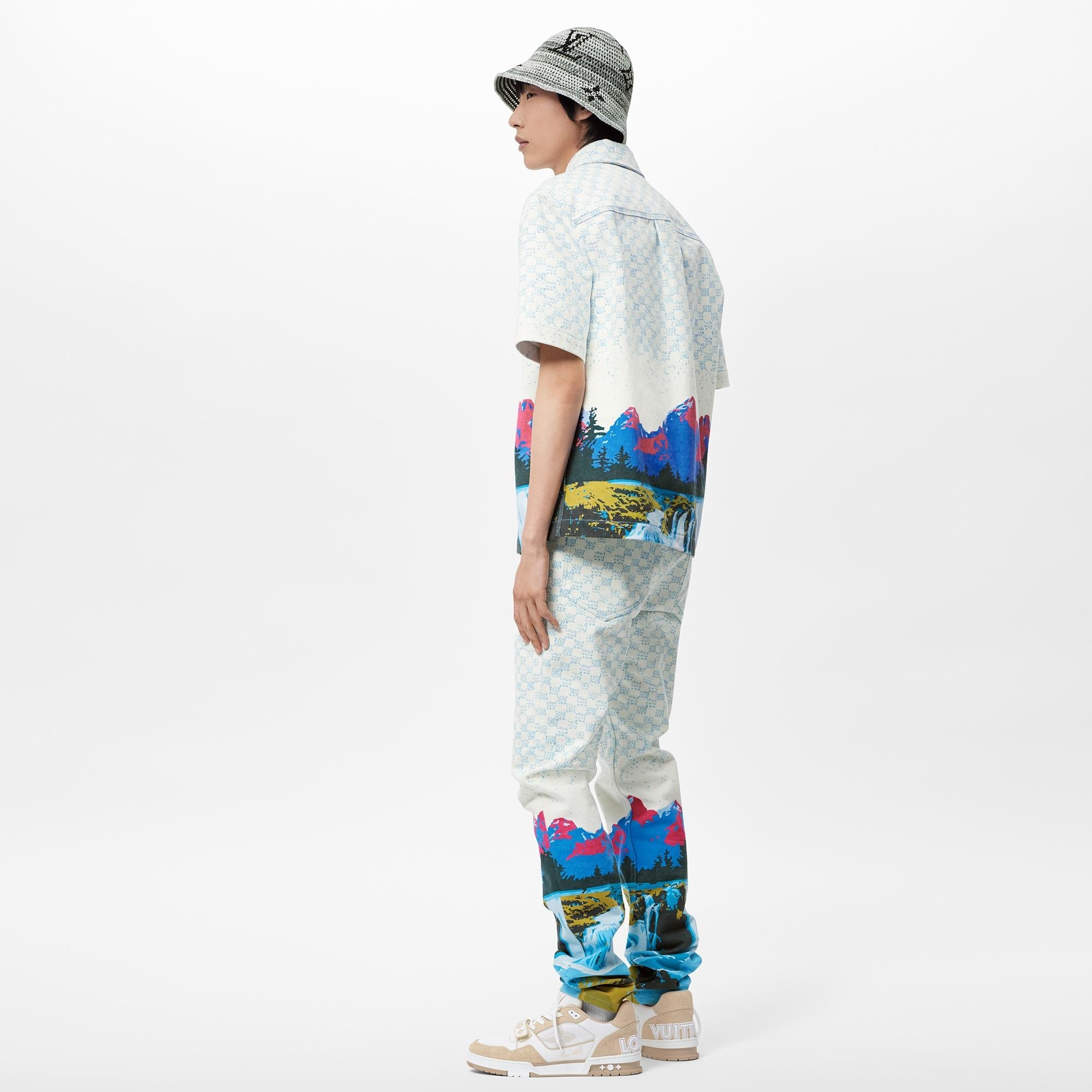 Landscape Short-Sleeved Denim Shirt - 5