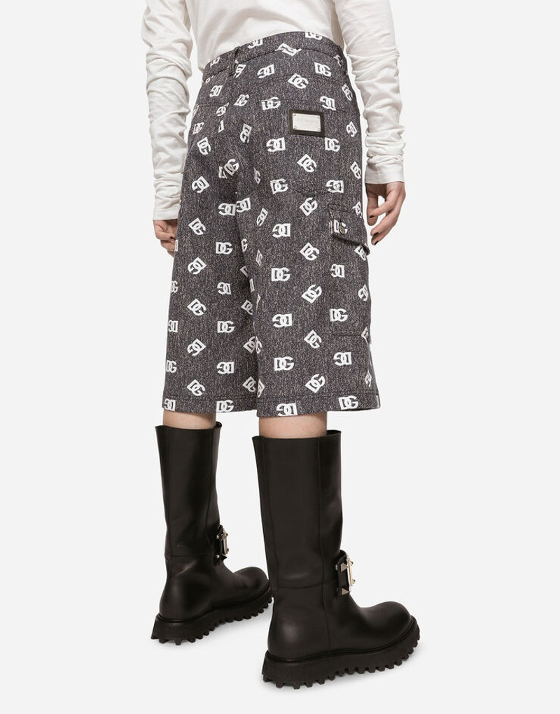 Cotton jacquard cargo shorts with DG logo 4